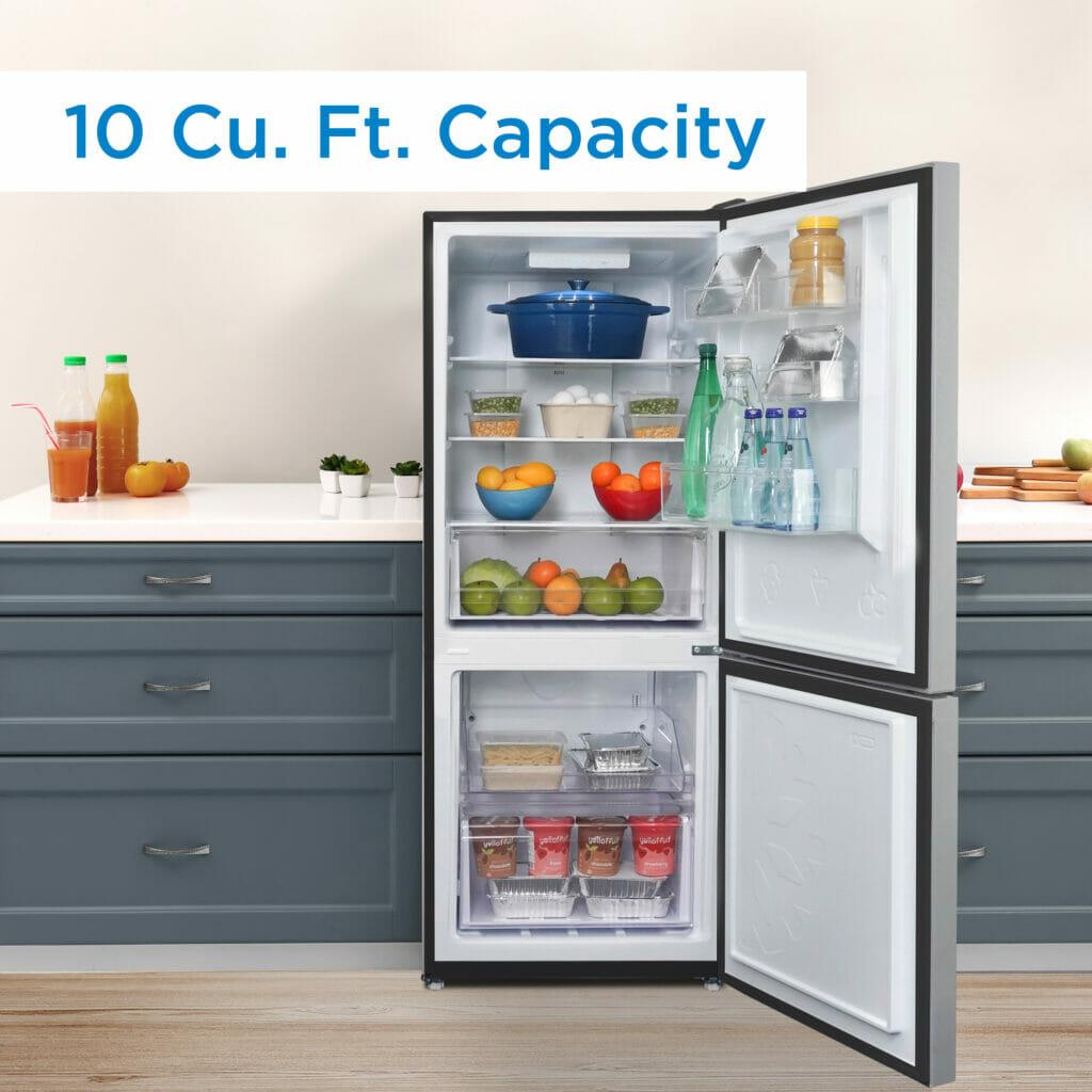 Danby 10 cu. ft. Bottom Mount Apartment Size Fridge in Stainless Steel