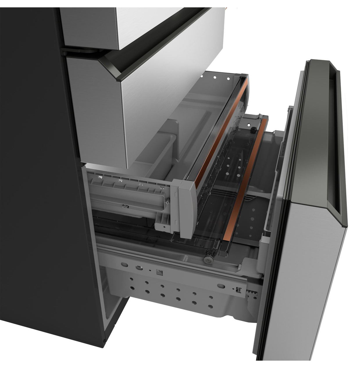 Café™ ENERGY STAR® 28.7 Cu. Ft. Smart 4-Door French-Door Refrigerator in Platinum Glass With Dual-Dispense AutoFill Pitcher