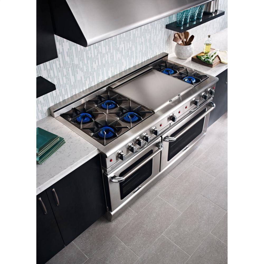 60" Gas Self Clean w/ Rotisserie, 8 Open Burners, 12" Broil Burner