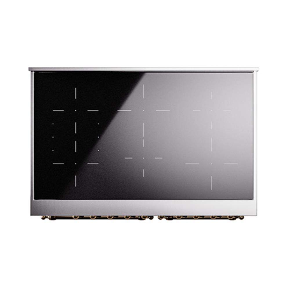 ILVE UNDI406NMPWHB Nostalgie II Noblesse 40 inch Induction Range (Triple Glass Door, White, Burnished)