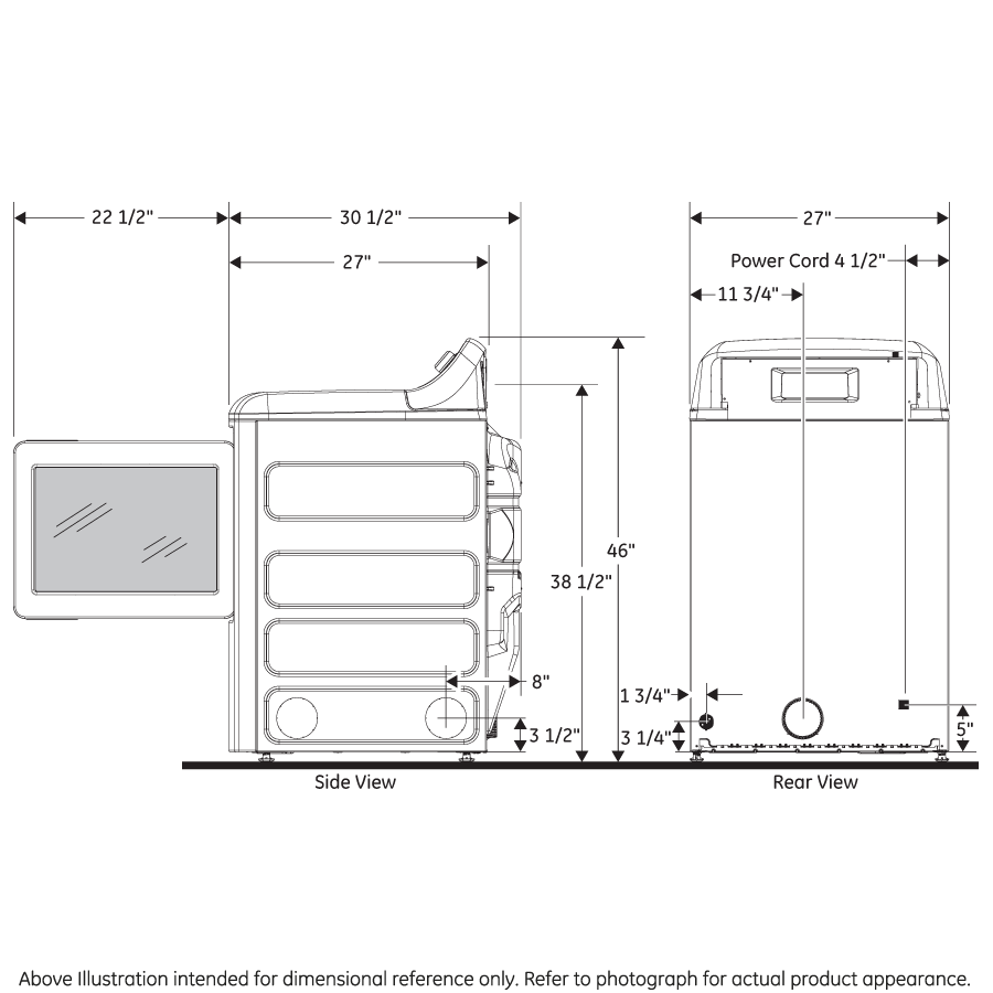 GE® ENERGY STAR® 7.4 cu. ft. Capacity aluminized alloy drum Gas Dryer with Sensor Dry