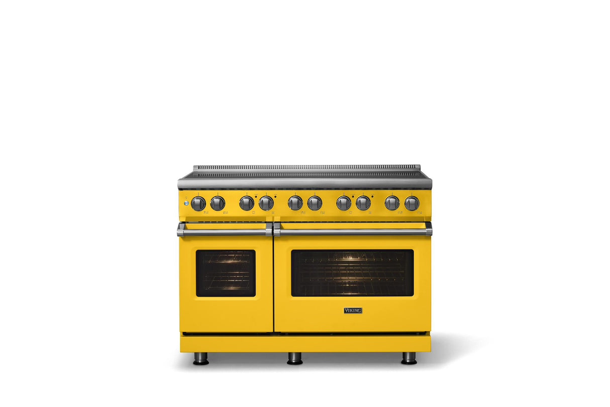 48"W. Induction Range (Finish: Daffodil, Trim: Polished Chrome)