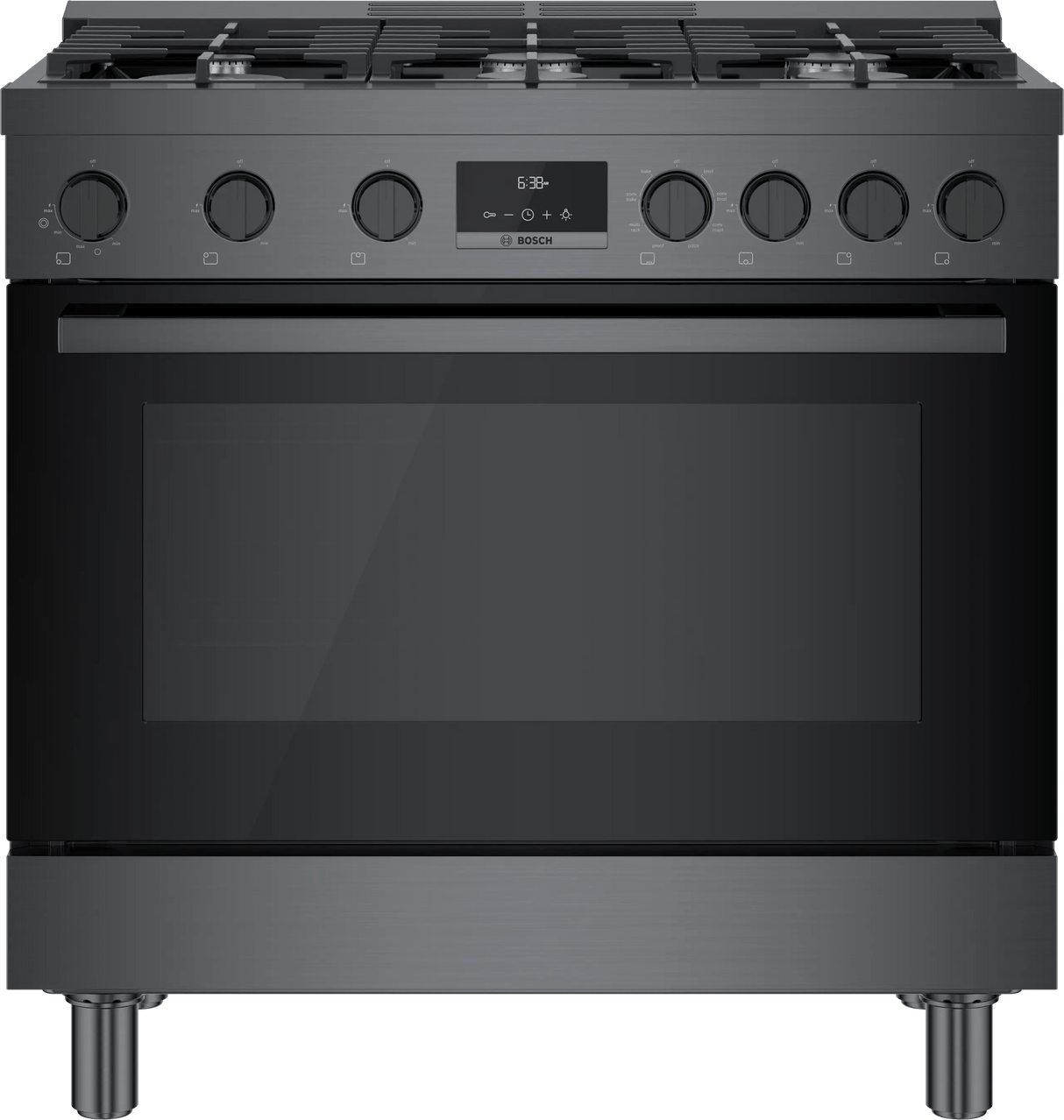 800 Series Dual Fuel Freestanding Range 36" Black Stainless Steel