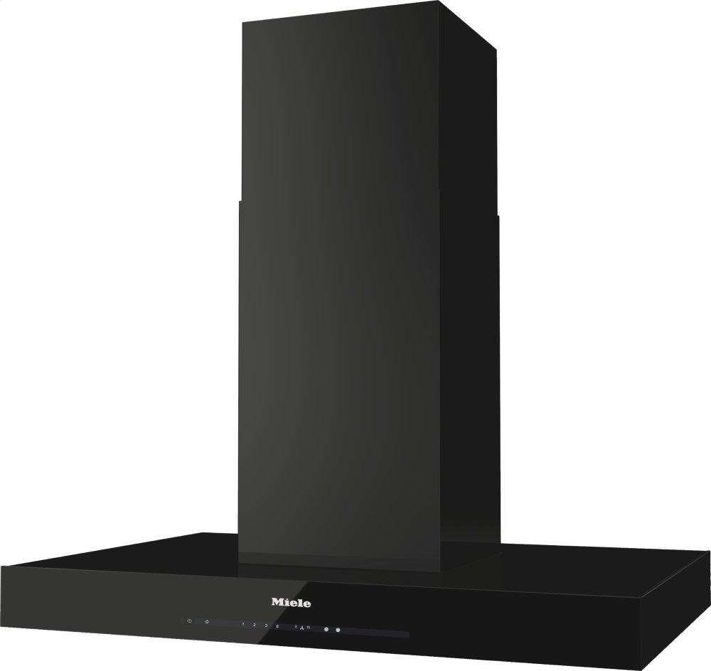DA 6698 D Puristic Version 6000 Obsidian black - Island d(eback)cor hood with energy-efficient LED lighting and touch controls for simple operation.
