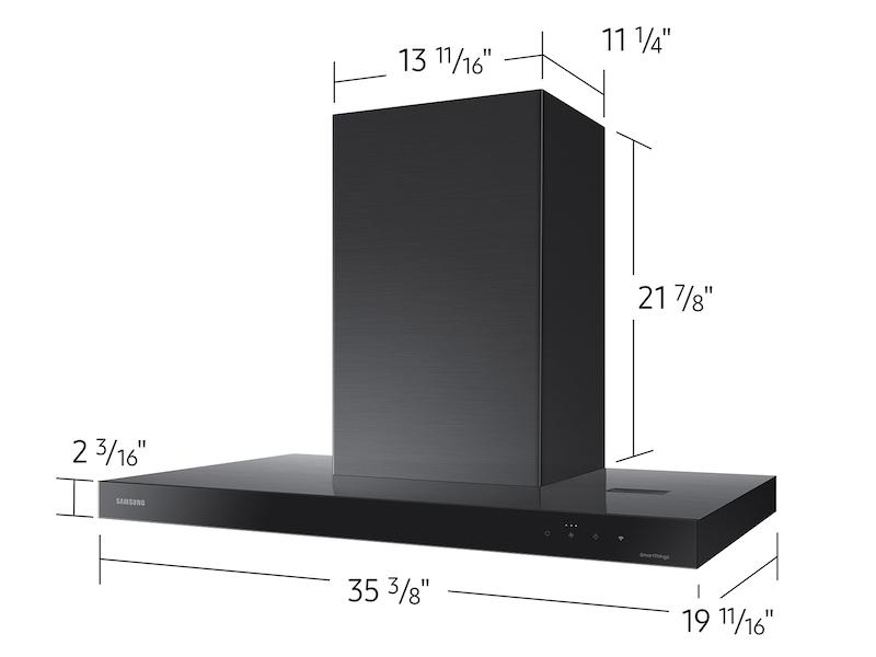 36" Bespoke Smart Wall Mount Hood in Clean Deep Charcoal