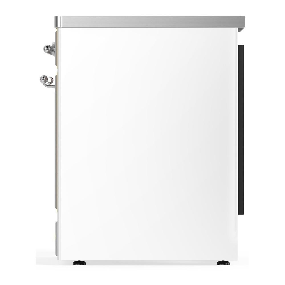 ILVE UMIB30QNR3WHC Majestic III 30 inch Induction Range with 4 Elements, 4 cu. ft. Oven Capacity (Solid Door, White, Chrome)