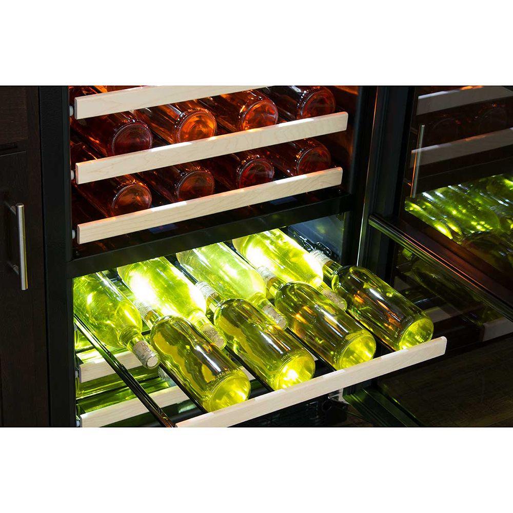 24-In Built-In High Efficiency Dual Zone Wine Refrigerator with Door Style - Stainless Steel Frame Glass, Door Swing - Right