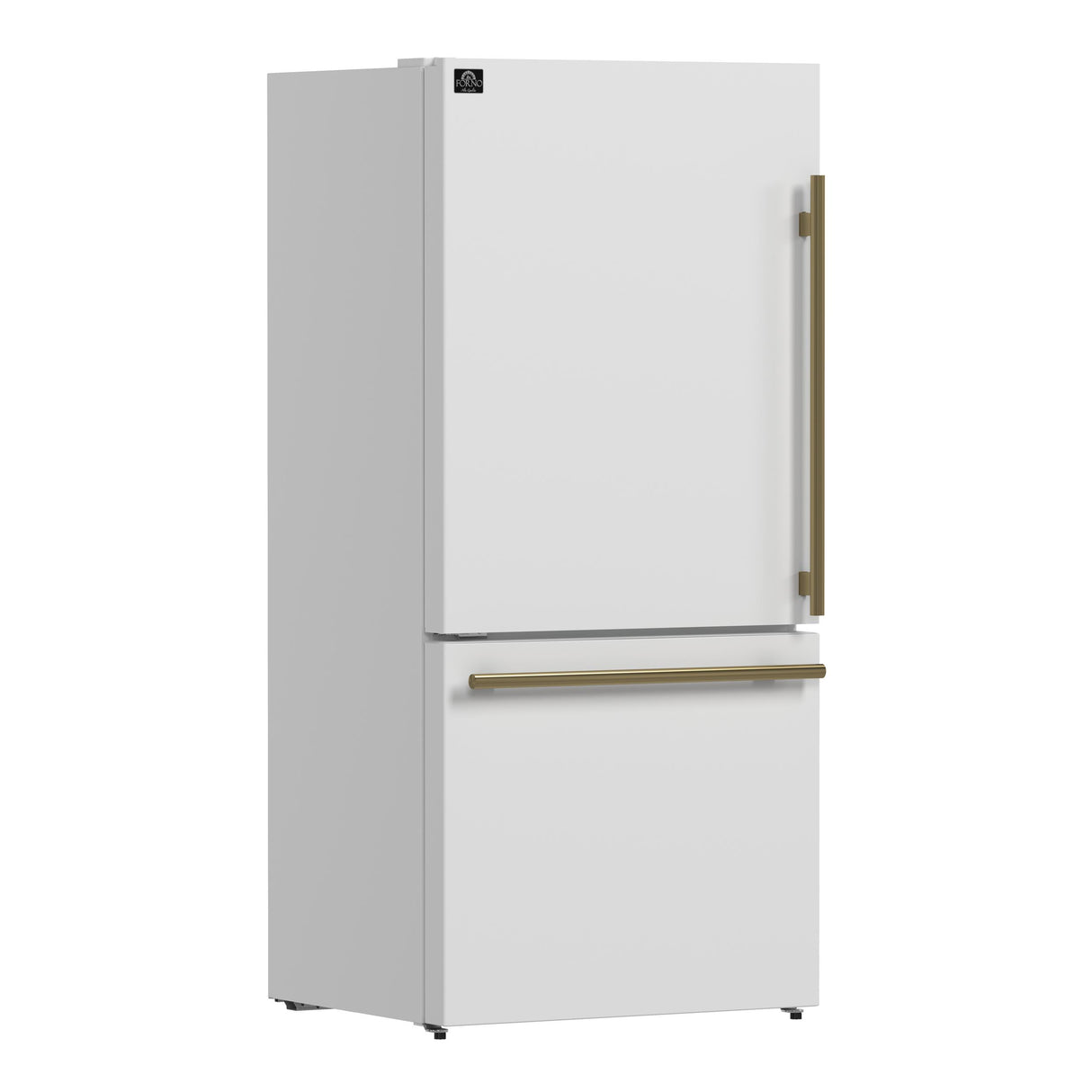 Forno Milano 2-Piece 62-Inch Freestanding Dual Bottom Freezer Refrigerator, White - 34.4 cu.ft, Touch Control, Ice Maker