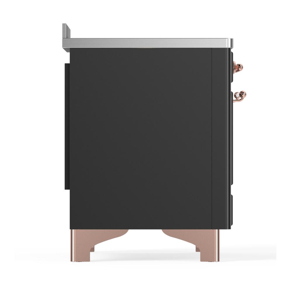 ILVE UMIB48NR3MGP Majestic III 48 inch Induction Range with 6 Elements, 5.02 cu. ft. Total Oven Capacity (Triple Glass Door, Graphite Matte, Copper)