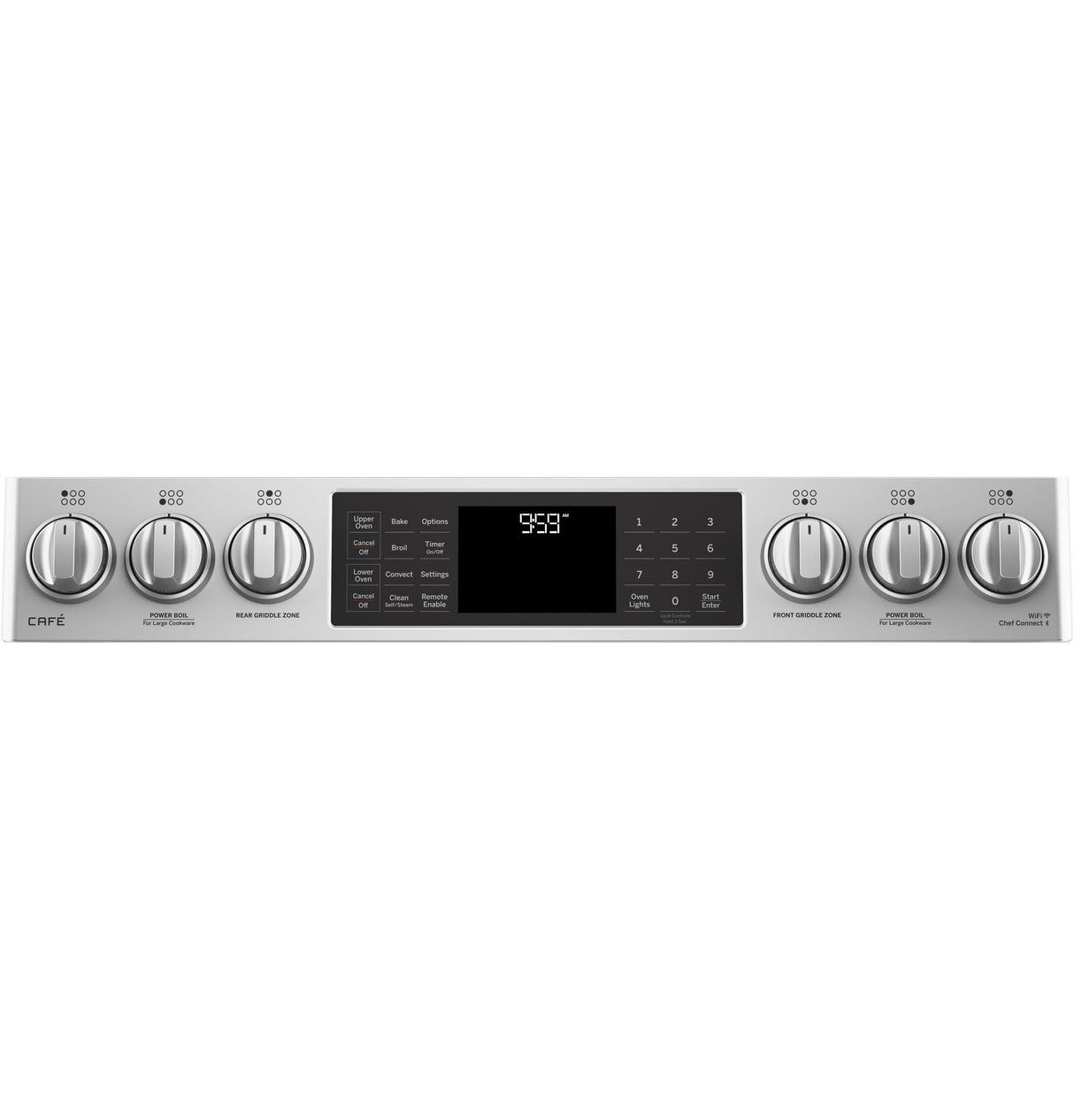GE Cafe™ Series 30" Slide-In Front Control Gas Double Oven with Convection Range