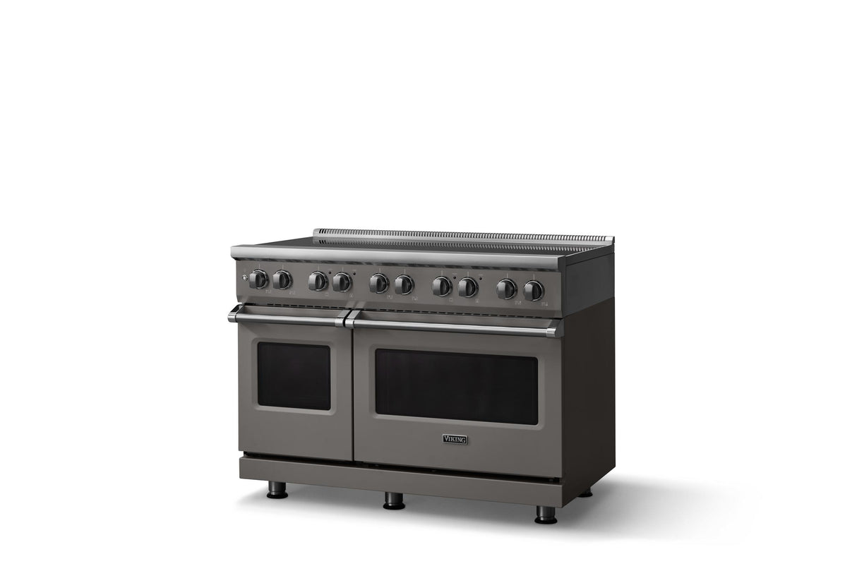 48"W. Induction Range (Finish: Damascus Gray, Trim: Polished Chrome)
