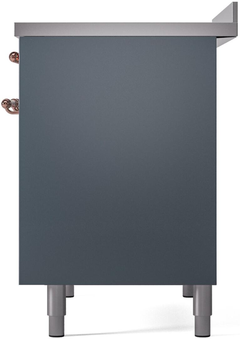 Nostalgie II 40 Inch Electric Freestanding Range in Blue Grey with Copper Trim