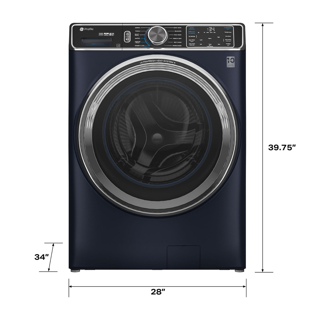 GE Profile™ 5.3 cu. ft. Capacity Smart Front Load ENERGY STAR® Washer with UltraFresh™ Vent System+ with OdorBlock™