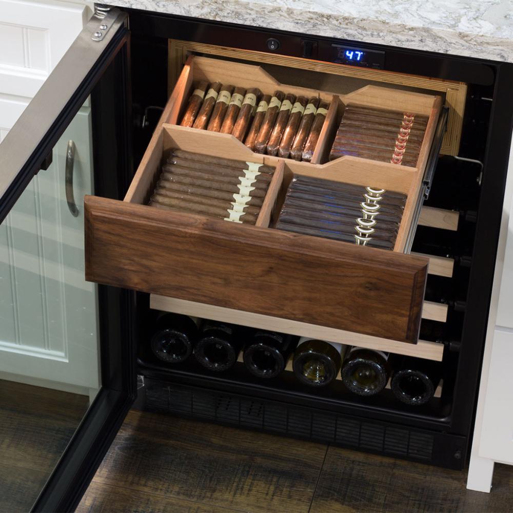 24" Single Zone Wine Cellar - Stainless Steel Frame Glass Door - Left Hinge