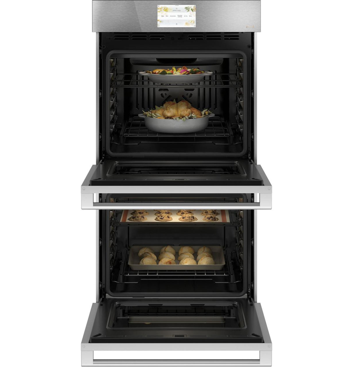 Café™ 27" Smart Double Wall Oven with Convection in Platinum Glass