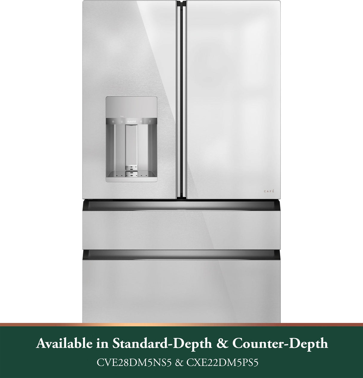 Café™ ENERGY STAR® 27.8 Cu. Ft. Smart 4-Door French-Door Refrigerator in Platinum Glass