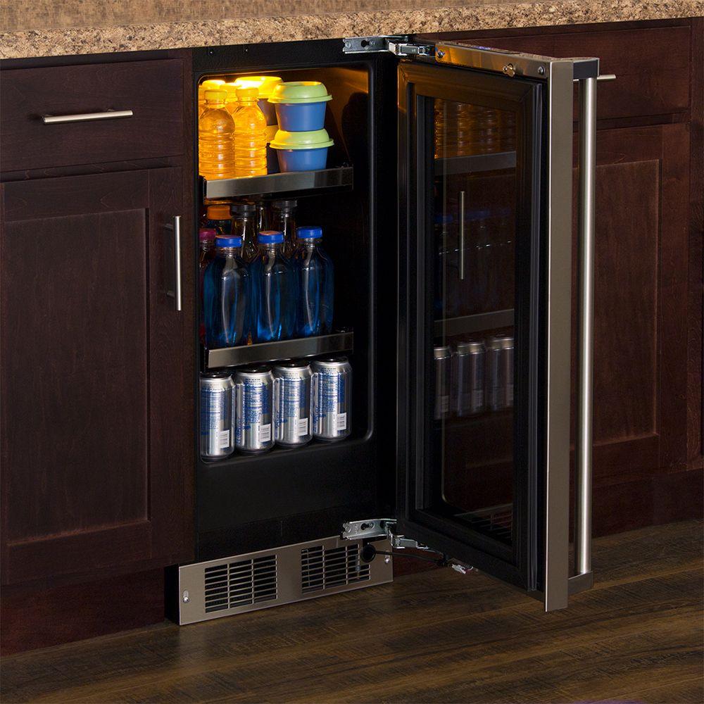 15-In Professional Built-In Beverage Center with Door Style - Stainless Steel Frame Glass, Door Swing - Right