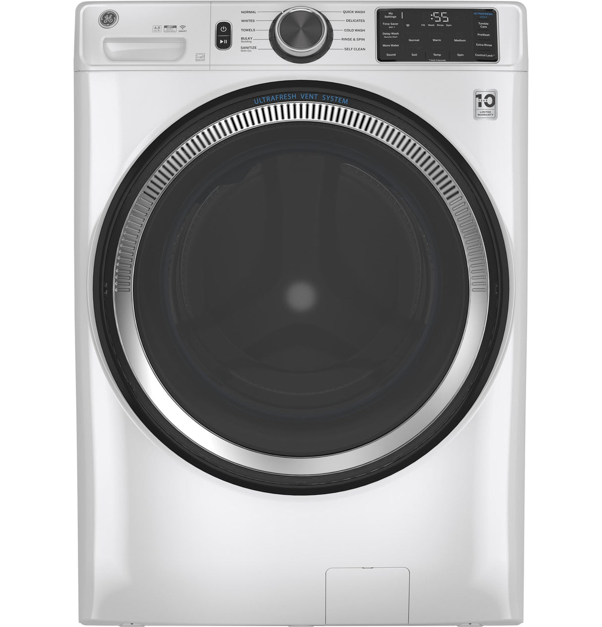 Smart Front Load Washer and Electric Dryer Bundle with Sanitize Cycle