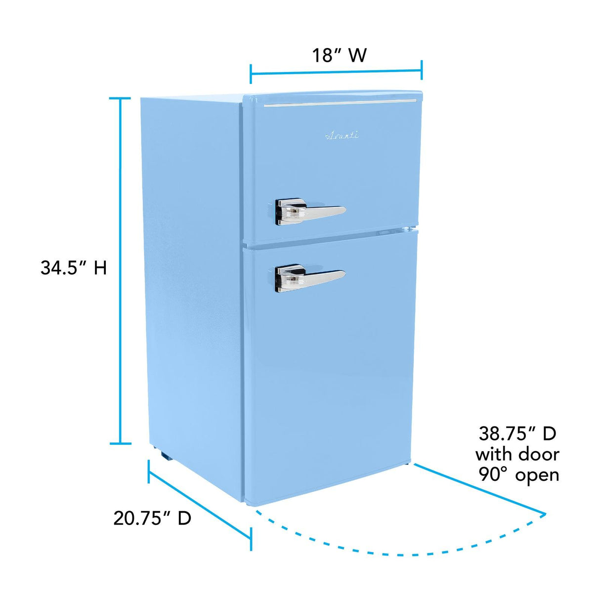 Avanti 3.1 Cu. Ft. Retro Compact Refrigerator - Seafoam Green
