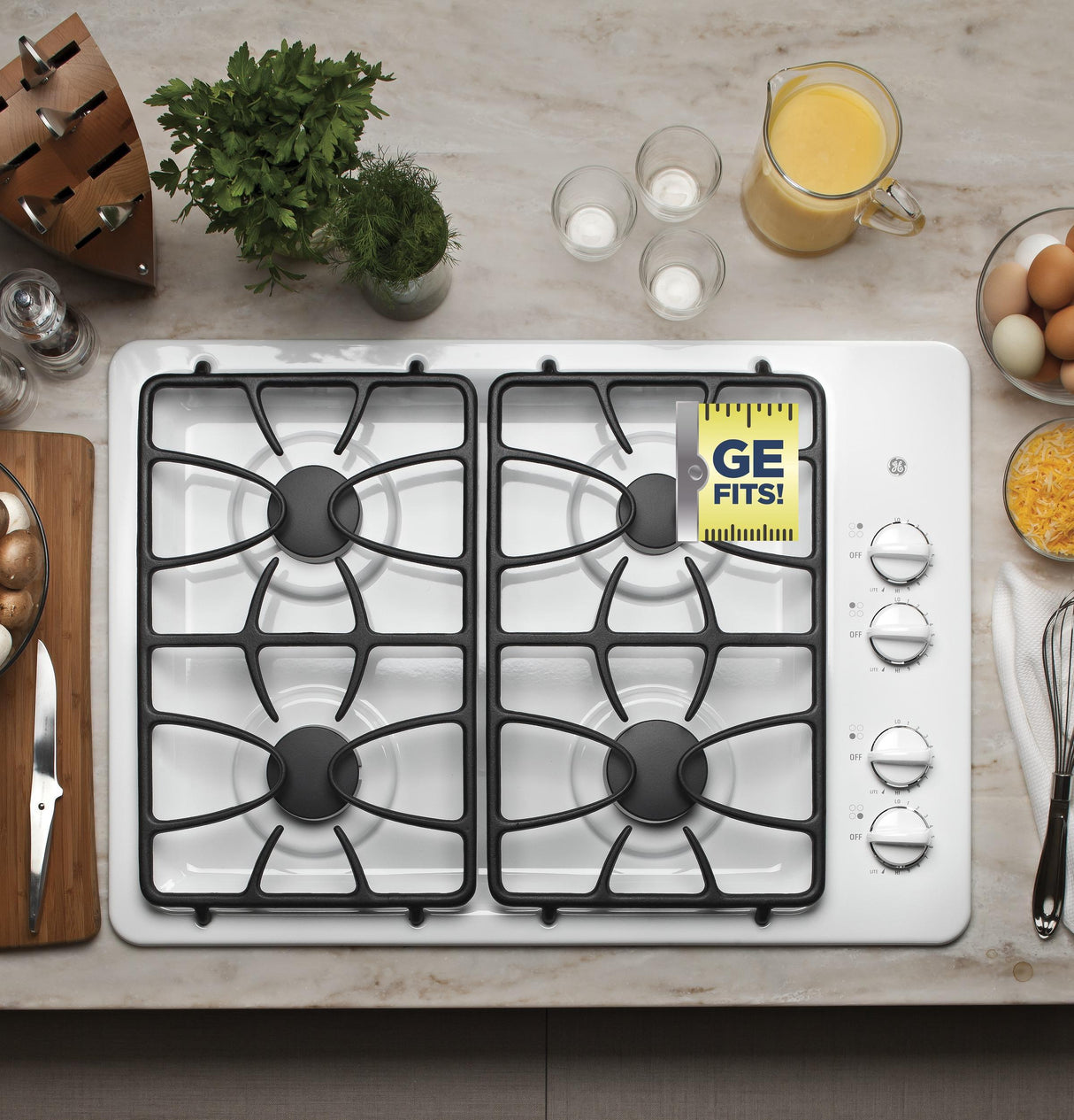 GE® 30" Built-In Gas Cooktop