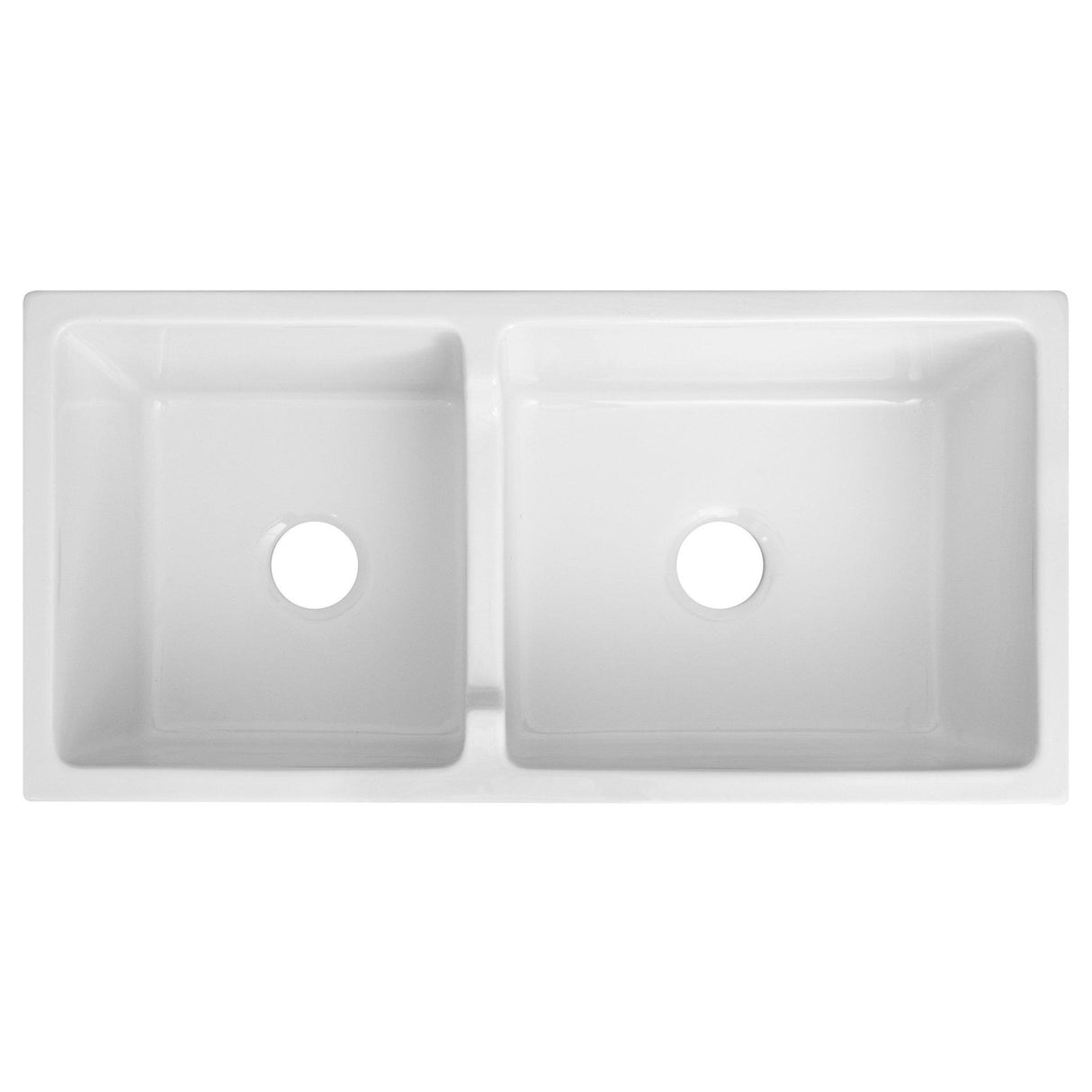 ZLINE 36" Palermo Farmhouse Apron Front Double Bowl Reversible Fireclay Kitchen Sink with Bottom Grid (FRC5121)