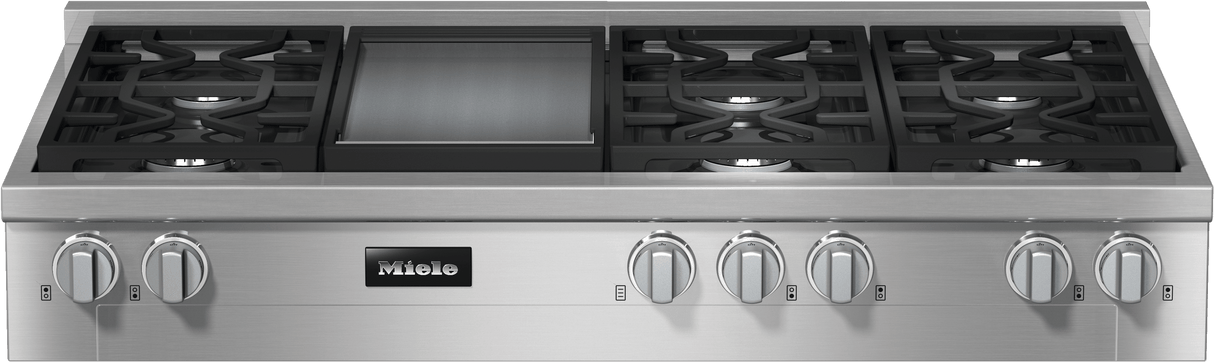 KMR 1356-3 G GD EDST/CLST - 48-inch Range Top with 6 burners and griddle plate for flexibility and high performance