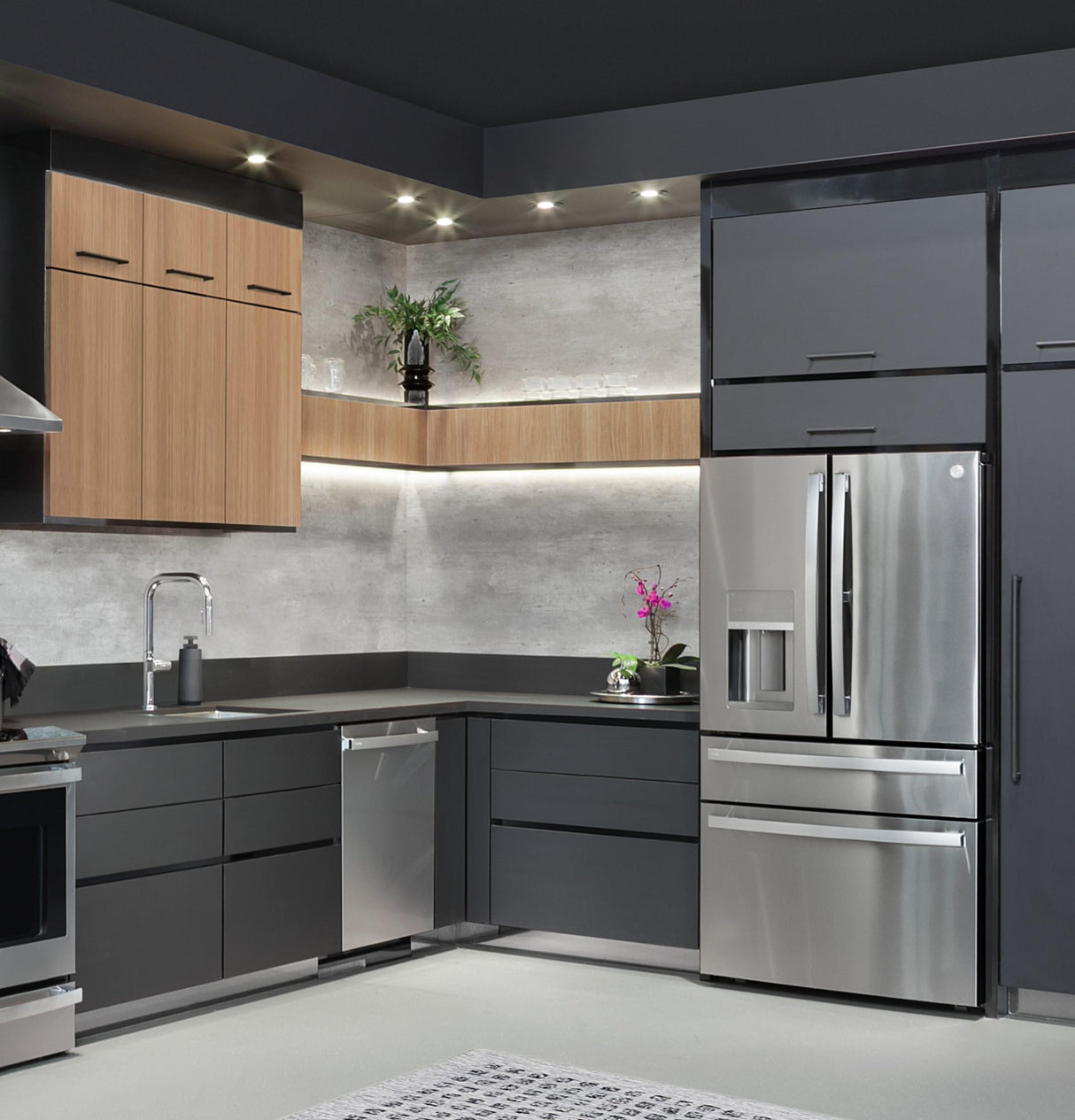 GE Profile™ 22.4 Cu. Ft. Smart Counter-Depth Fingerprint Resistant 4-Door French-Door Refrigerator with Door In Door