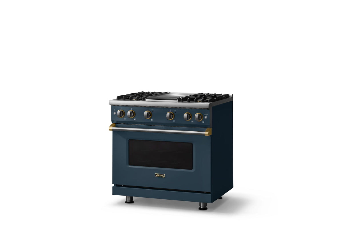 36"W. Sealed Burner Gas Range (Burner: 4g, Finish: Squall, Trim: Polished Chrome, Fuel: Propane)