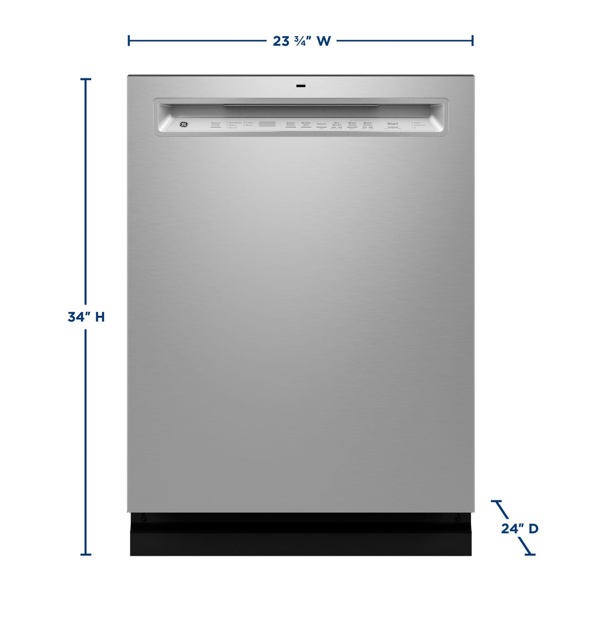 GE® ENERGY STAR® Front Control with Stainless Steel Interior Dishwasher with Sanitize Cycle