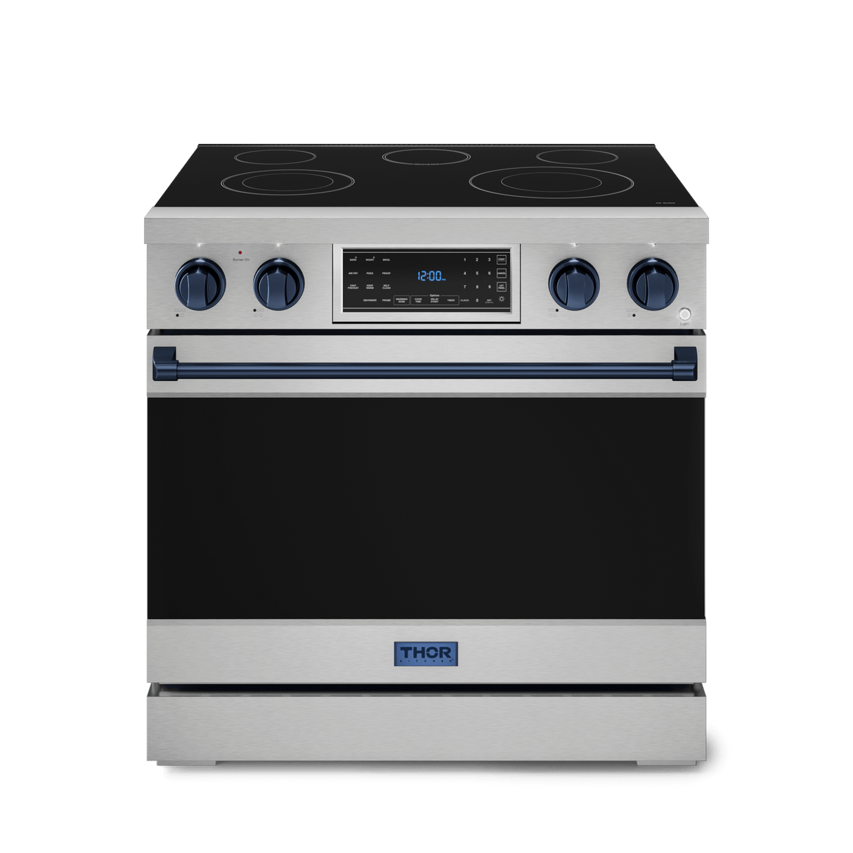 36 Inch Professional Electric Range With Tilt Panel Touch Control In Stainless Steel/navy Blue Gordon Ramsay Series