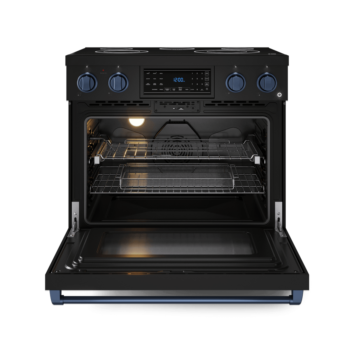 36 Inch Professional Electric Range With Tilt Panel Touch Control In Black/navy Blue Gordon Ramsay Series
