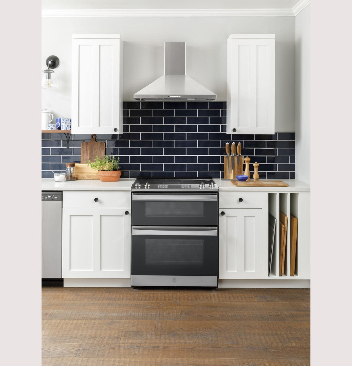 GE 30" Slide-In Electric Convection Double Oven Range