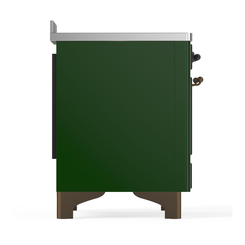 ILVE UMIB48NR3EGB Majestic III 48 inch Induction Range with 6 Elements, 5.02 cu. ft. Total Oven Capacity (Triple Glass Door, Emerald Green, Burnished)