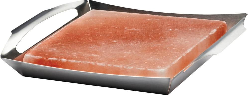 Himalayan Salt Block with Stainless Steel Topper with PRO Grill Topper