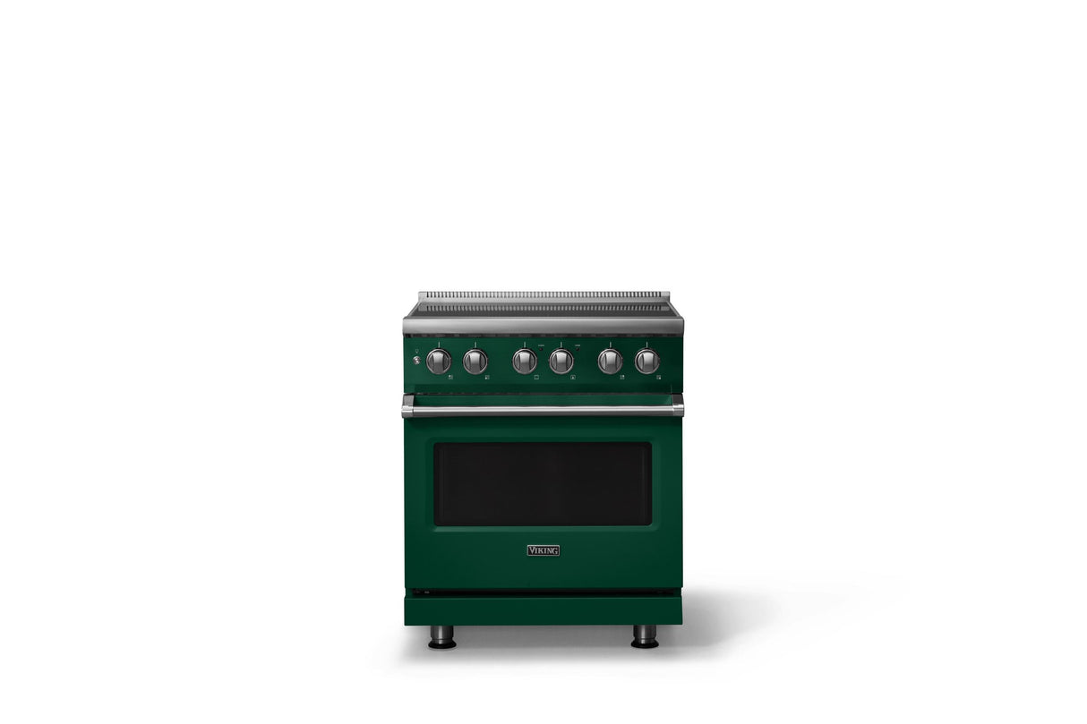 30"W. Induction Range (Finish: Ivy, Trim: Polished Chrome)