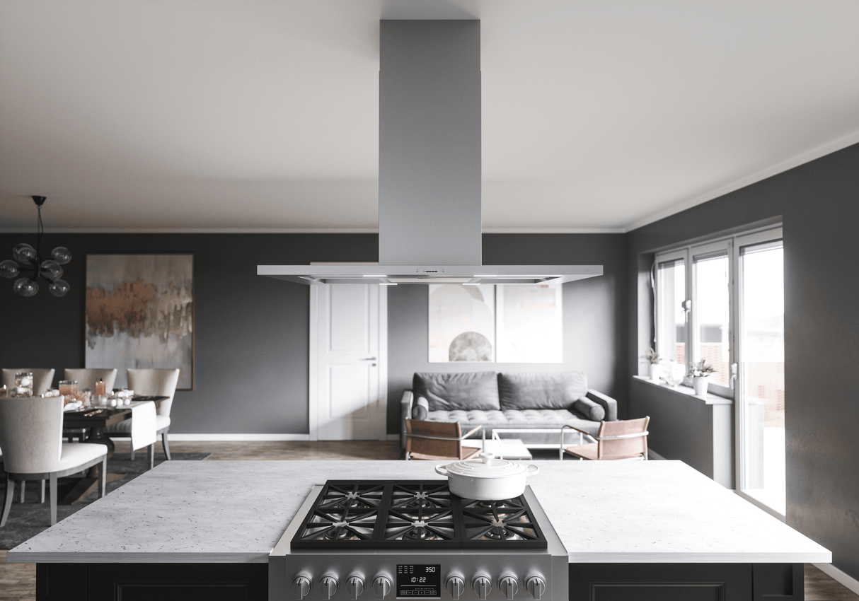 Modena, Island, 90cm, SS+Glass, LED, ACT