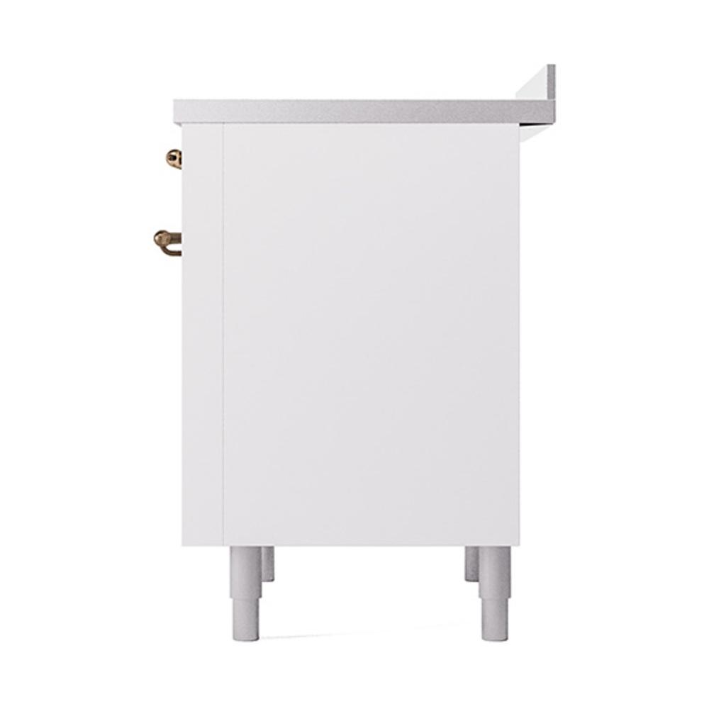 ILVE UNI366QNMPWHB Nostalgie II Noblesse 36 inch Induction Range (Solid Door, White, Burnished)