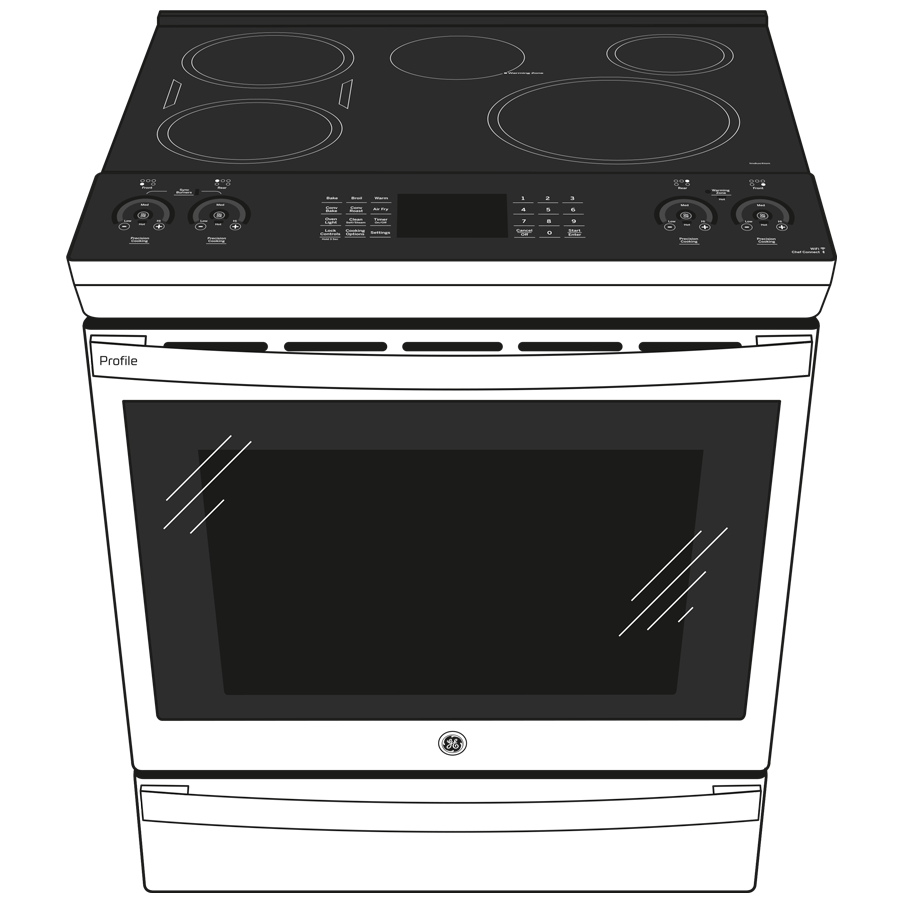 GE Profile™ 30" Smart Slide-In Front-Control Induction and Convection Range with No Preheat Air Fry