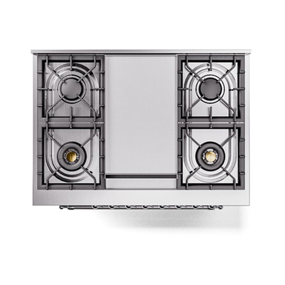 ILVE UN36FNMPBUCLP Nostalgie II Noblesse 36 inch Dual Fuel Range (Liquid Propane, Triple Glass Door, Burgundy, Chrome)