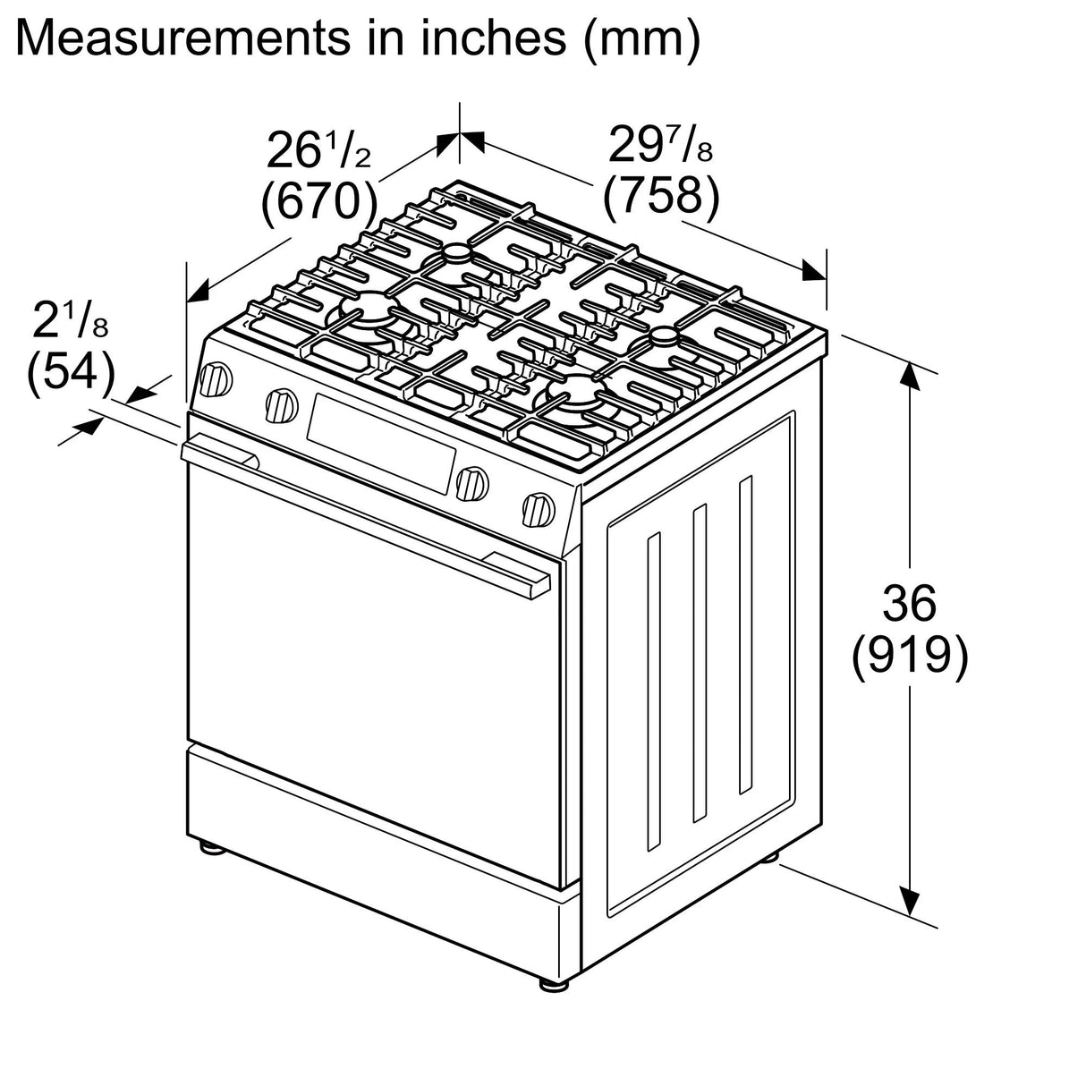 100 Series Freestanding Gas Range Stainless Steel