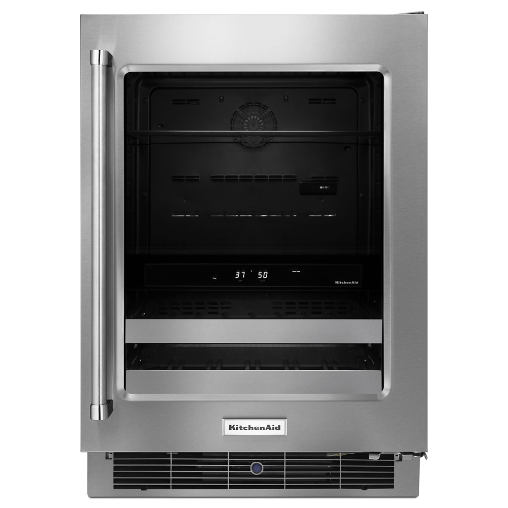 24" Stainless Steel Beverage Center with SatinGlide® Metal-Front Racks