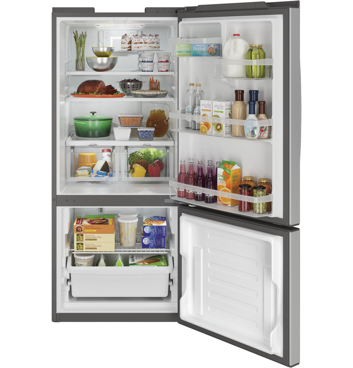 GE® ENERGY STAR® 21.0 Cu. Ft. Bottom-Freezer Refrigerator