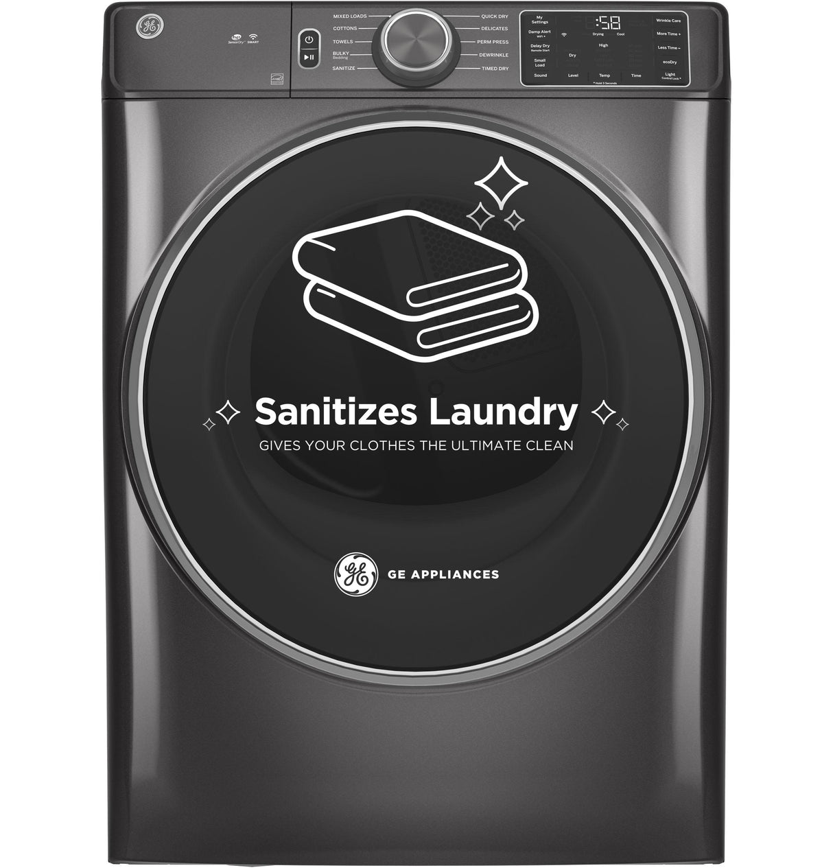 GE® ENERGY STAR® 7.8 cu. ft. Capacity Smart Front Load Electric Dryer with Sanitize Cycle