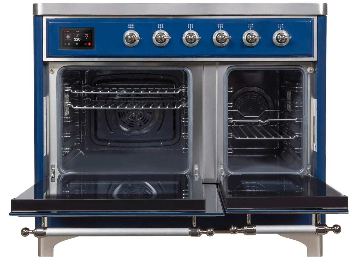 Majestic II 40 Inch Electric Freestanding Range in Blue with Chrome Trim