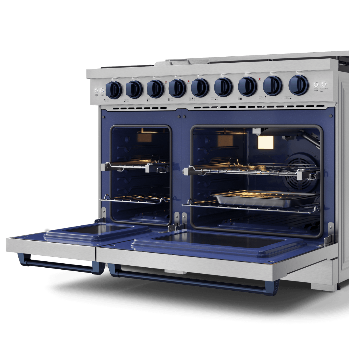 48 Inch Professional Gas Range With Pro-style Knobs In Stainless Steel/blue Gordon Ramsay Series