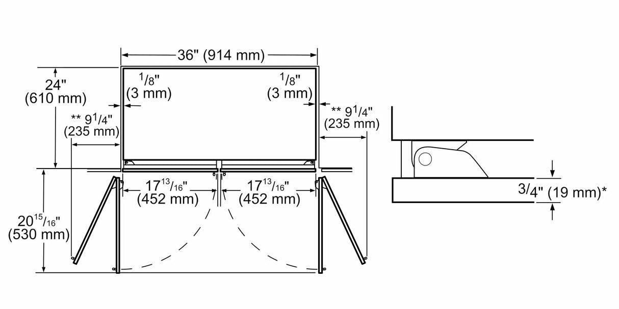 Benchmark® Built-in Bottom Freezer Refrigerator 36'' Flat Hinge