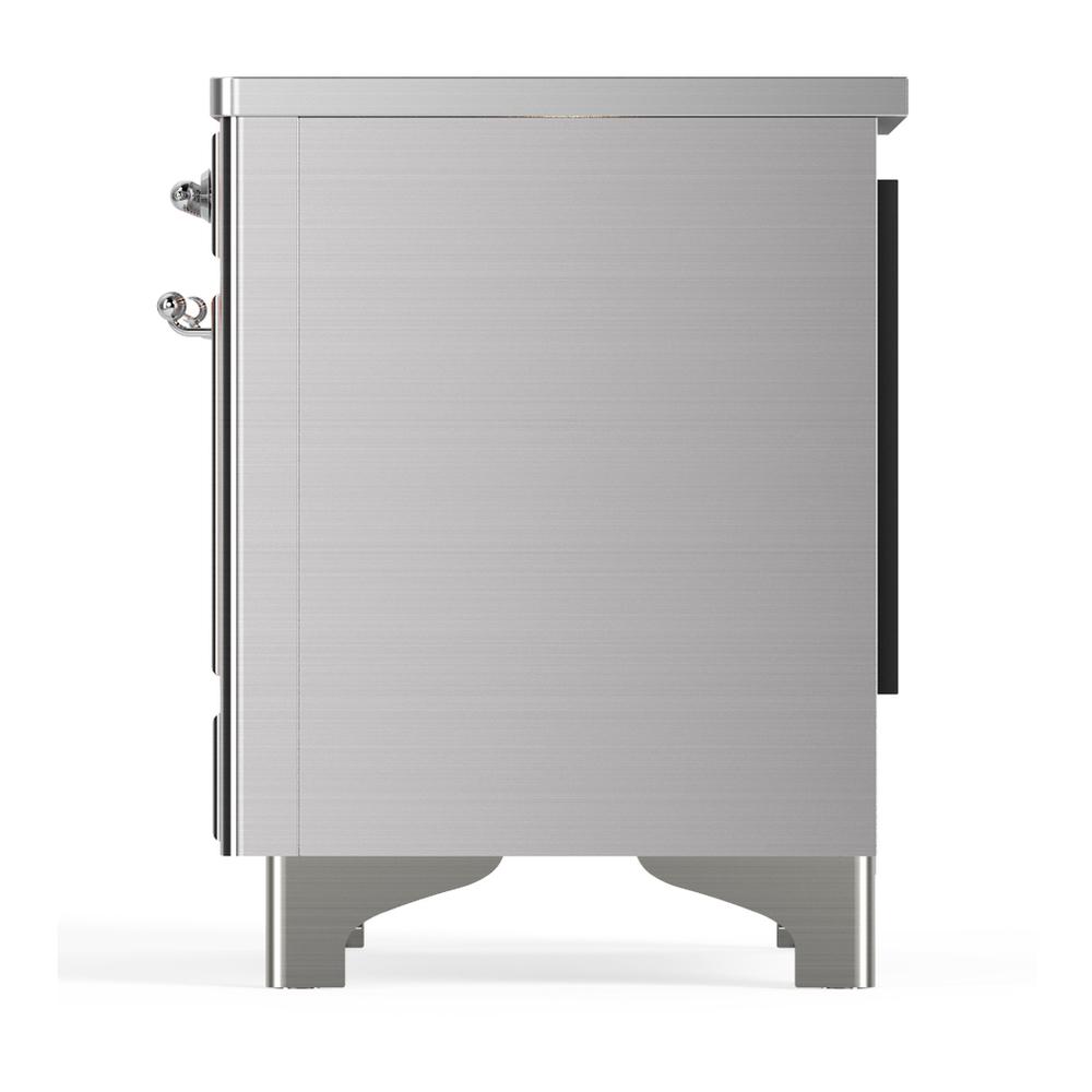 ILVE UMIB36QNR3SSC Majestic III 36 inch Induction Range with 6 Elements, 3.5 cu. ft. Total Oven Capacity (Solid Door, Stainless Steel, Chrome)