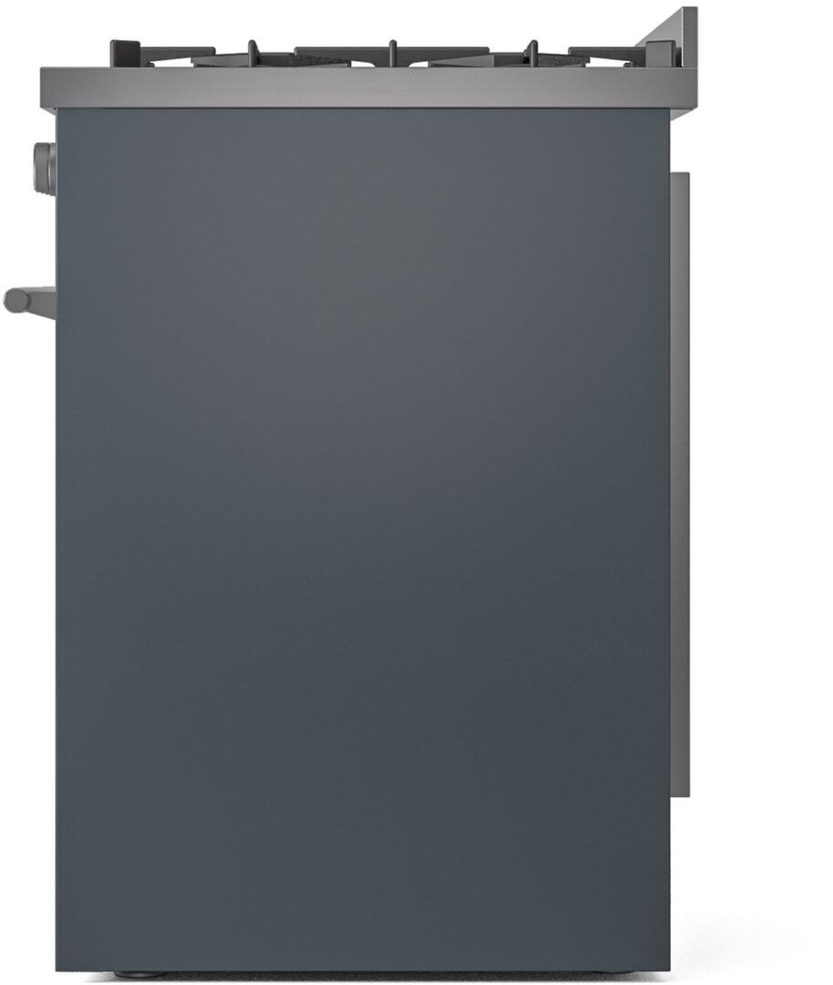 Professional Plus II 30 Inch Dual Fuel Natural Gas Freestanding Range in Blue Grey with Trim