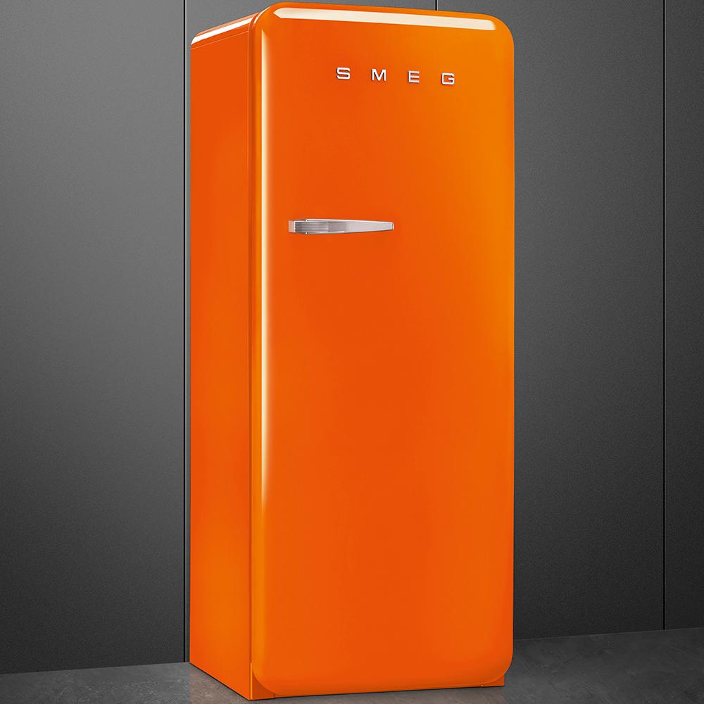Approx 24 " 50'S Style Refrigerator with ice compartment, Orange, Right hand hinge