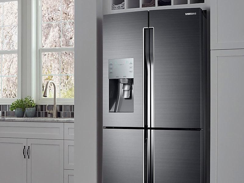 28 cu. ft. 4-Door Flex™ Refrigerator with FlexZone™ in Black Stainless Steel